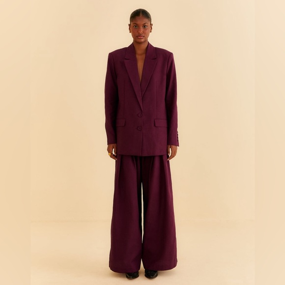 Farm Rio Burgundy Straight Blazer - Picture 2 of 11
